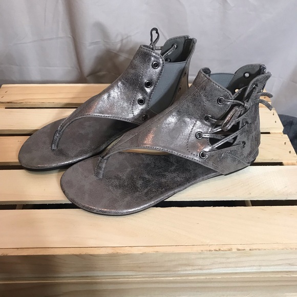 Pierre Dumas Gladiator Sandal in Pewter - Picture 5 of 6